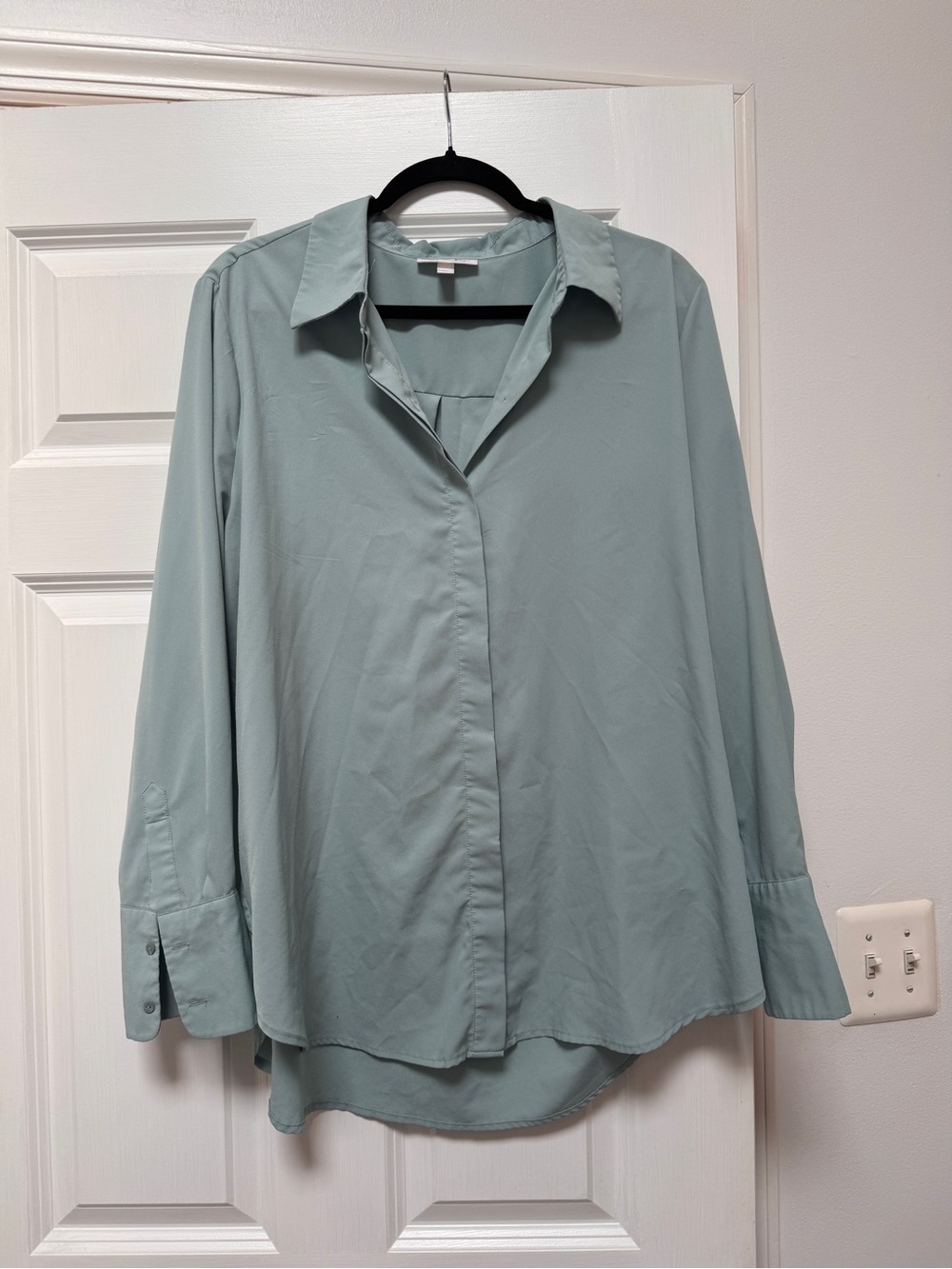 Prologue Light Sage Green Button-Front Shirt